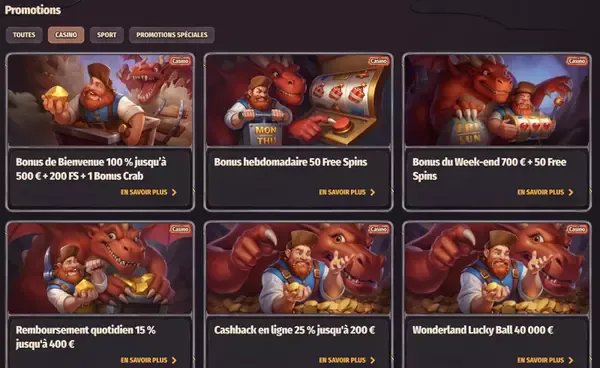 Dragonia casino no deposit bonus à France